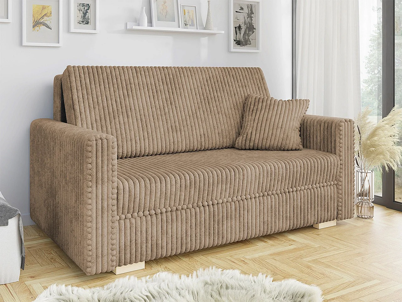 Canapé convertible Solrin III, Disponible, 85x153x100cm, Mobilier déjà assemblé