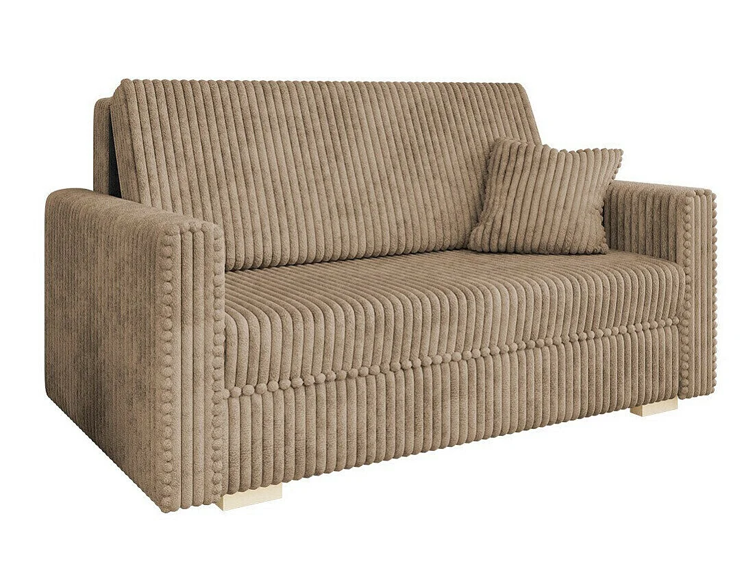Canapé convertible 2 places en tissu marron COLUMBUS