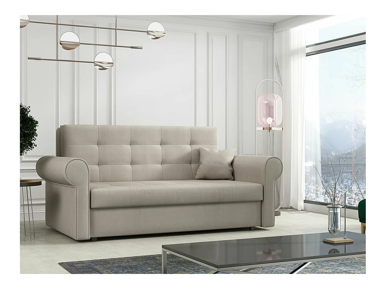 Divano letto Columbus 129, Con, 85x168x98cm, Mobile già assemblato
