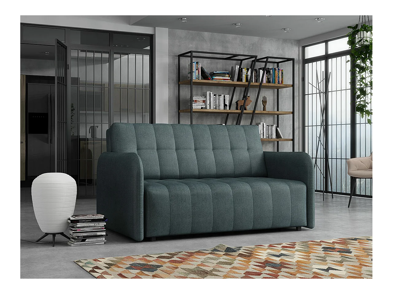 Sofá-cama Columbus 178, Almacenaje, 85x145x98cm, Muebles ya montados