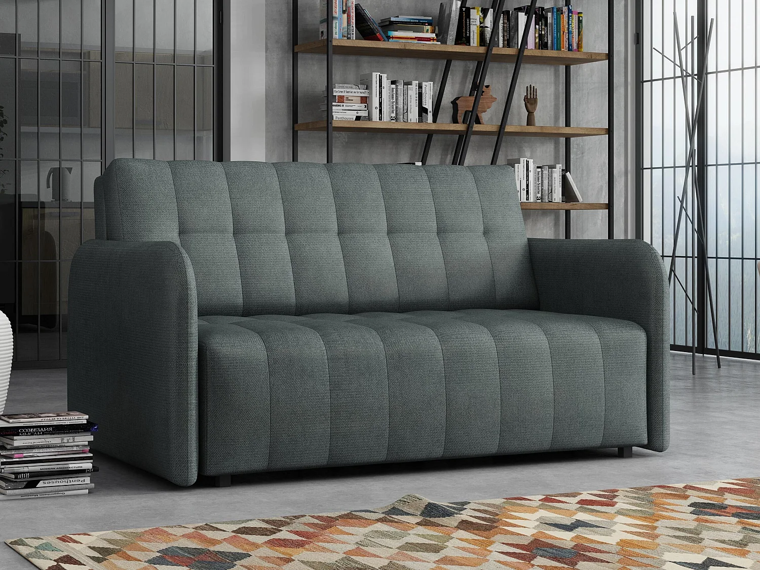 Sofá cama Aquarin III, Almacenaje, 85x145x98cm, Muebles ya montados