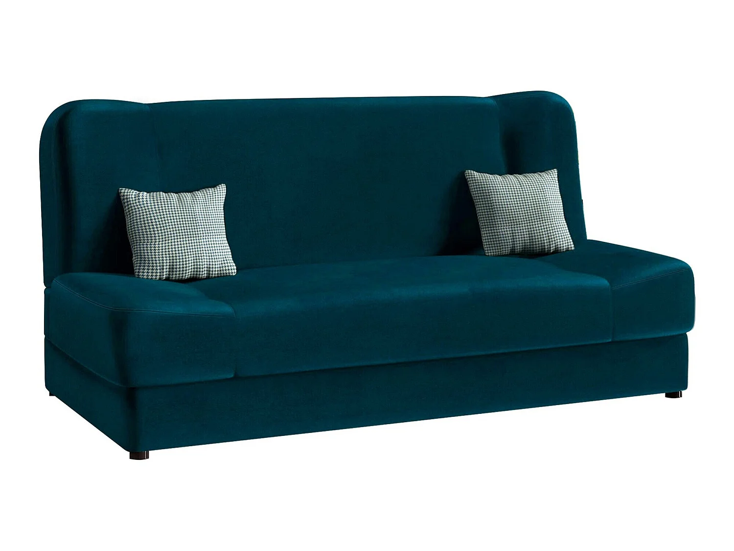 Canapé convertible clic-clac 3 places en tissu bleu turquoise 86x195x87 cm