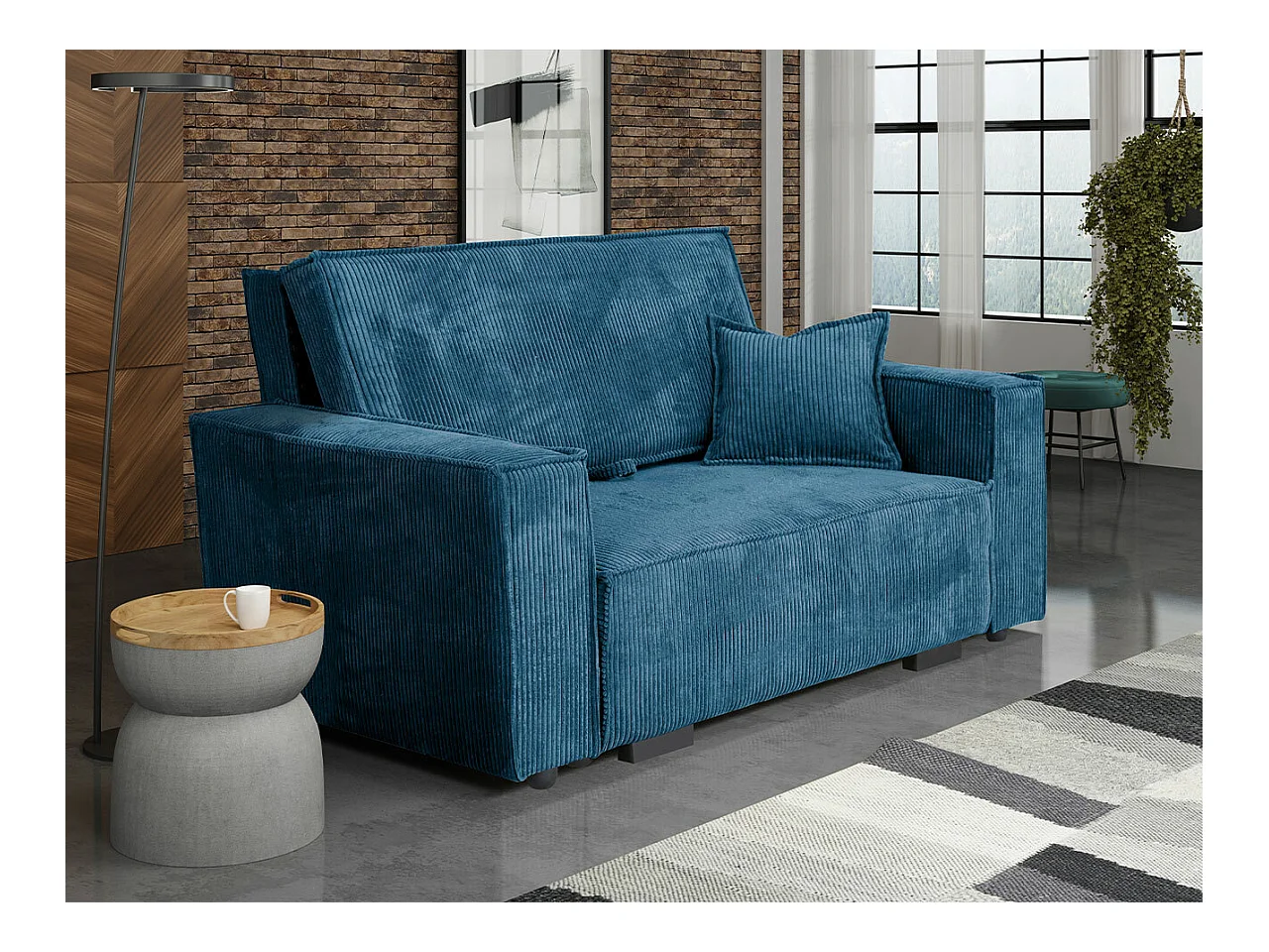 Canapé convertible Columbus 181, Boîte de literie, 85x152x98cm, Mobilier déjà assemblé