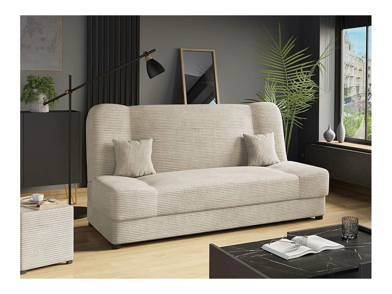 Canapé convertible Comfivo 136, Boîte de literie, 86x195x87cm