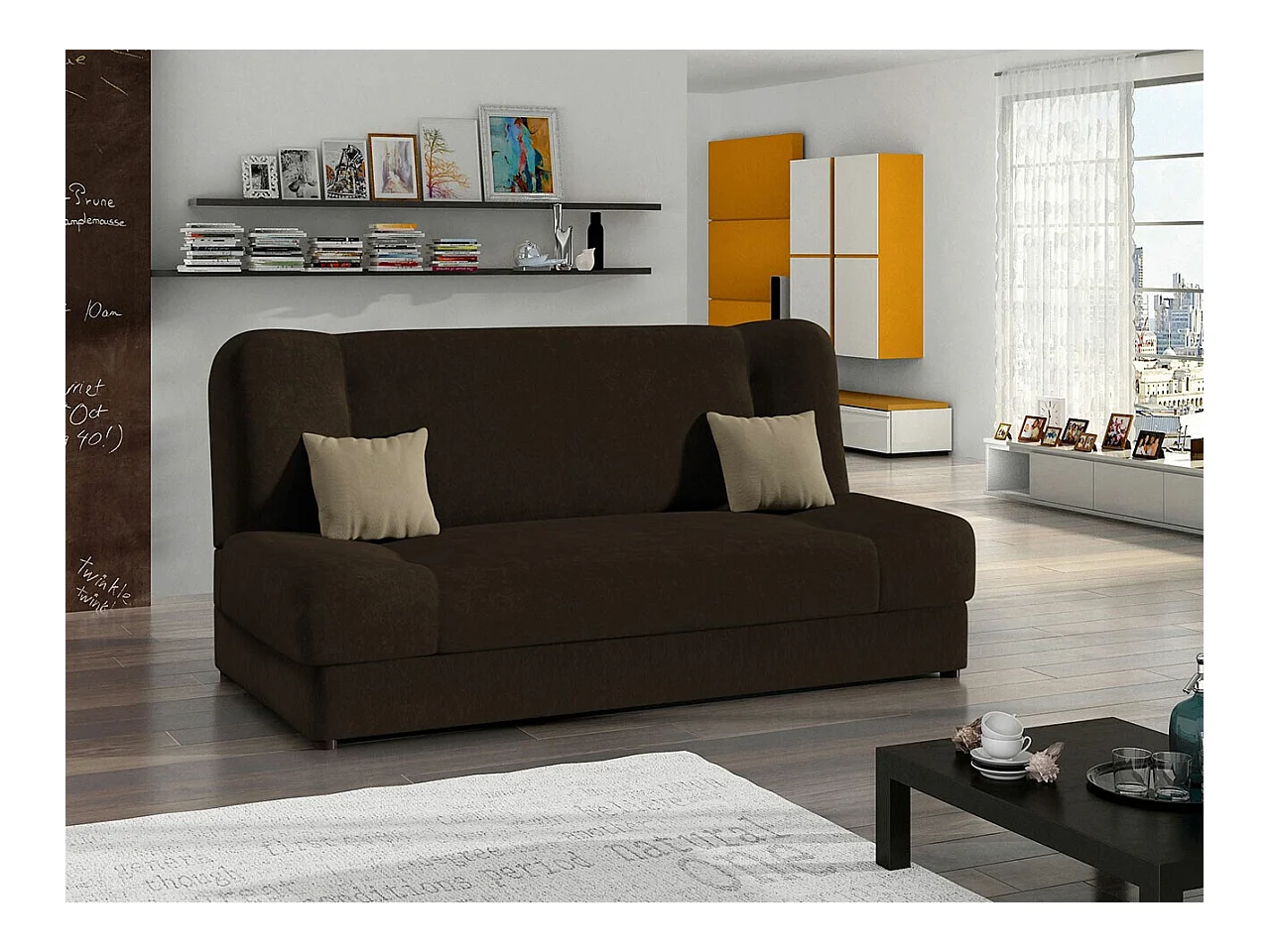 Canapé convertible Comfivo 124, Boîte de literie, 86x195x87cm
