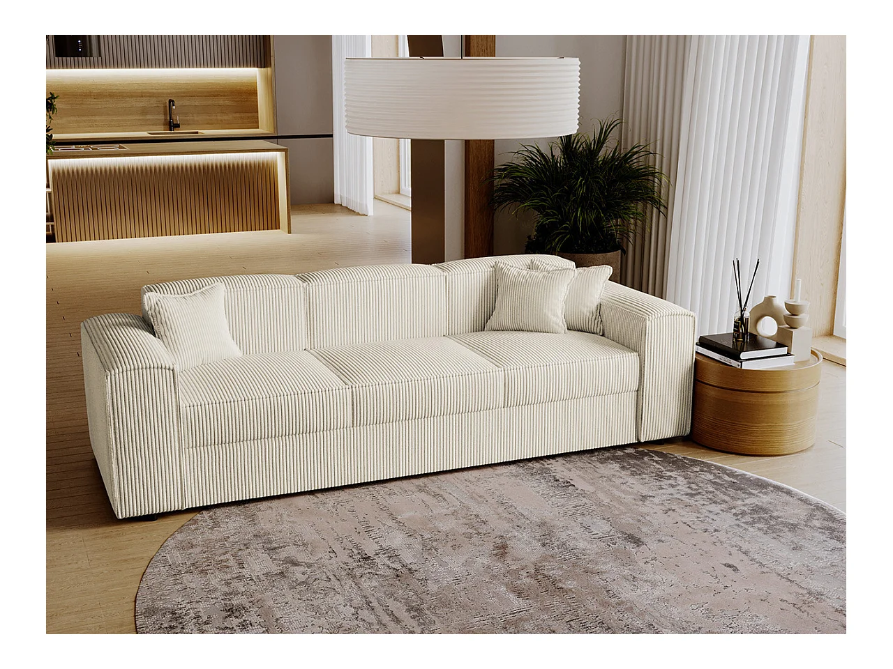 Sofá-cama Clovis 114, 79x252x88cm