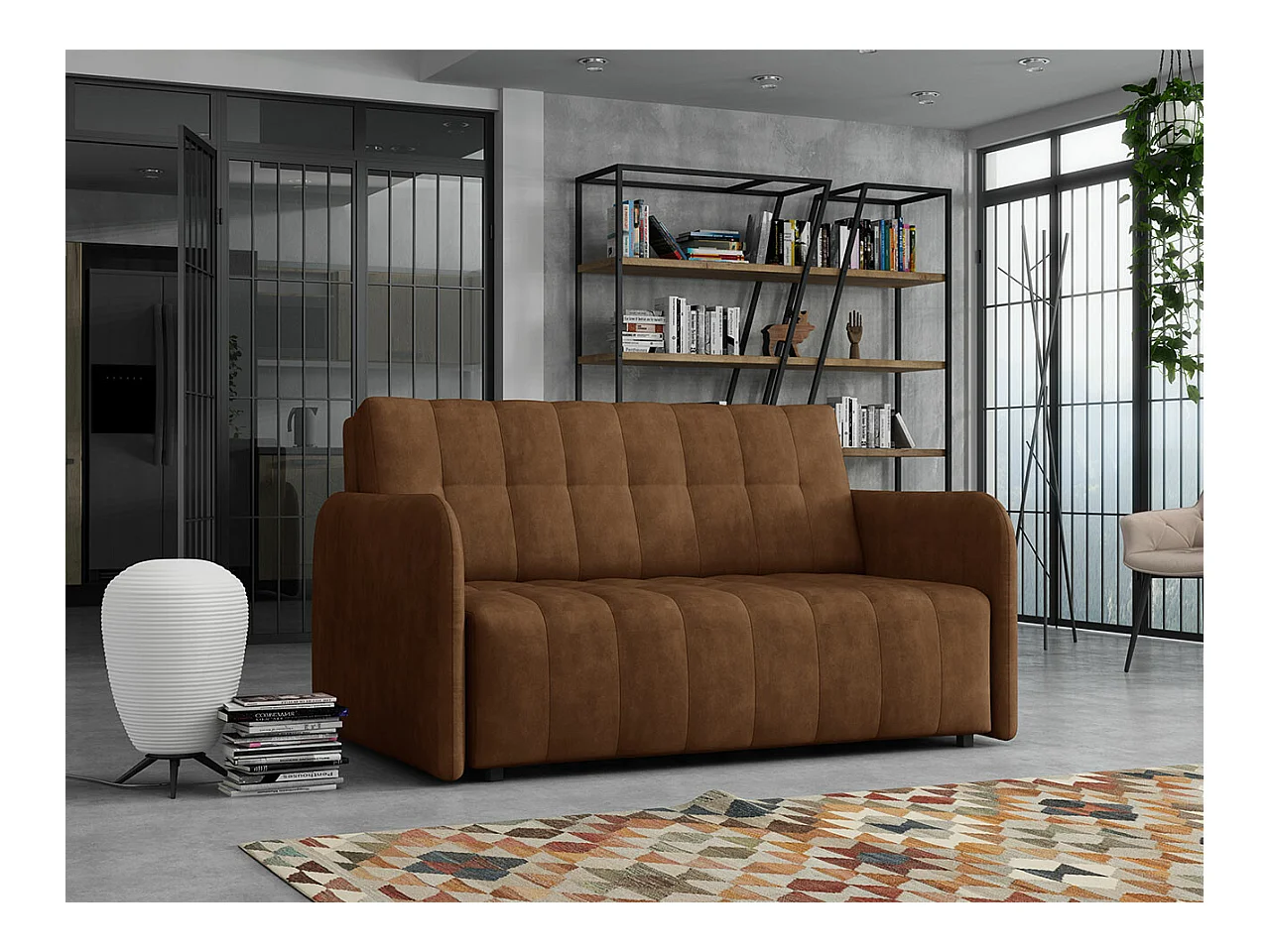 Canapé convertible Columbus 178, Boîte de literie, 85x145x98cm, Mobilier déjà assemblé