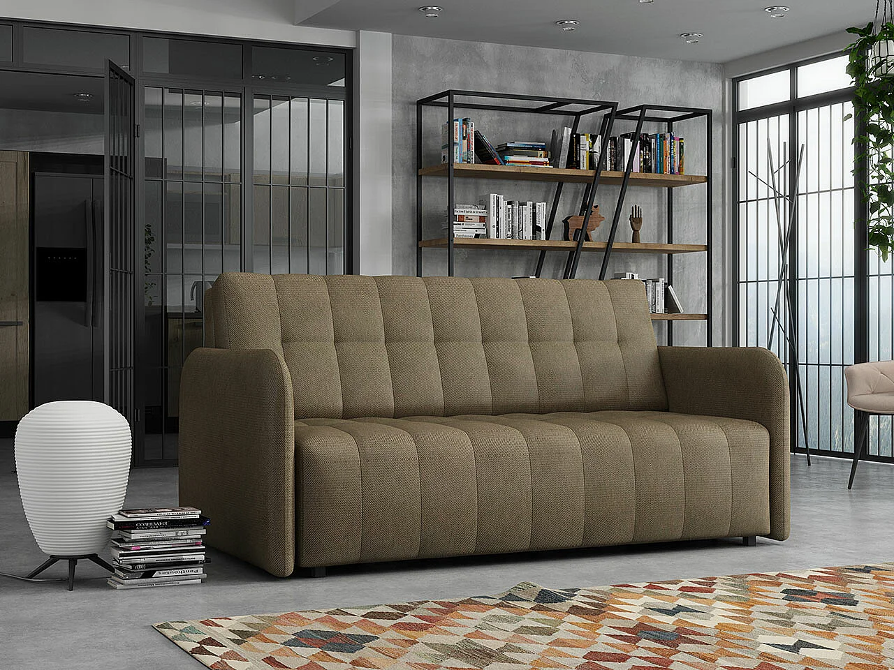 Sofá-cama Columbus 179, Almacenaje, 85x165x98cm, Muebles ya montados