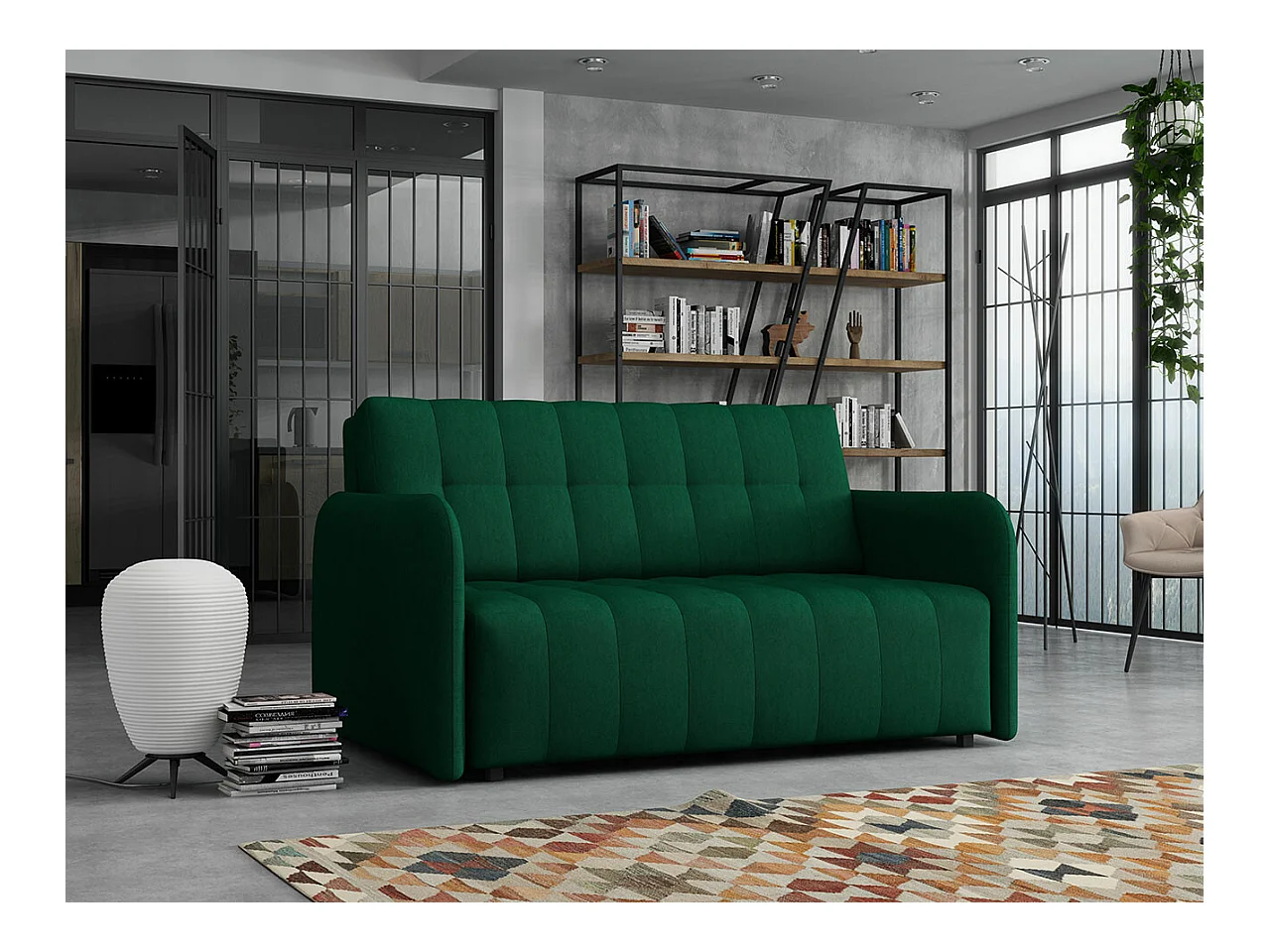 Canapé convertible Columbus 178, Boîte de literie, 85x145x98cm, Mobilier déjà assemblé