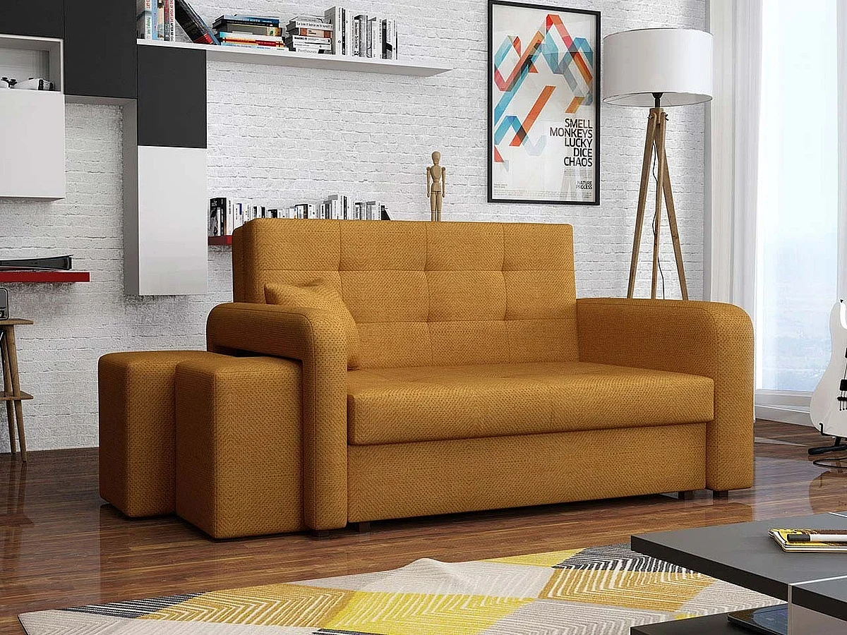 Sofá-cama Columbus 157, Caixa para roupa de cama, 85x158x98cm