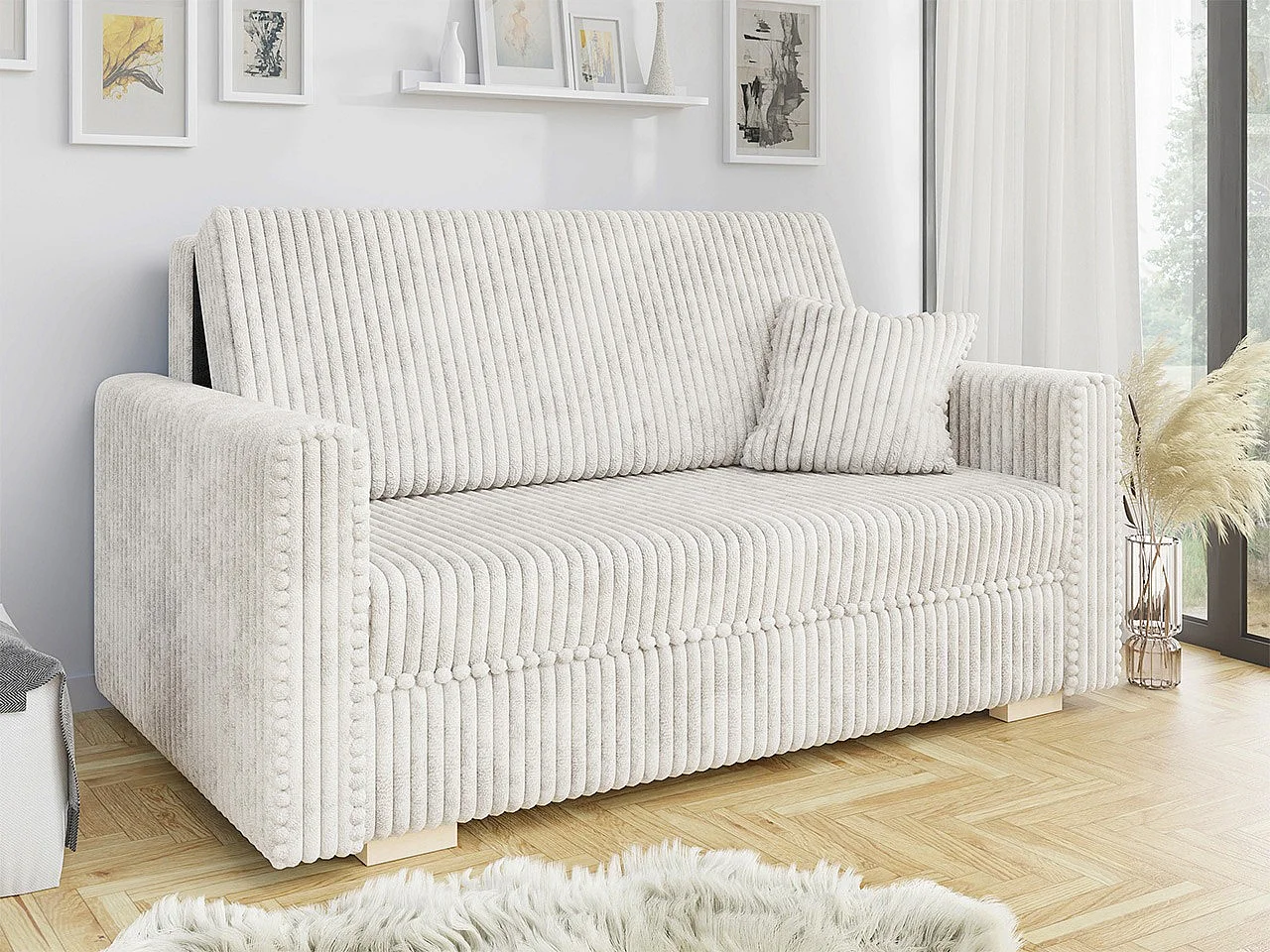 Canapé convertible Solrin III, Disponible, 85x153x100cm, Mobilier déjà assemblé