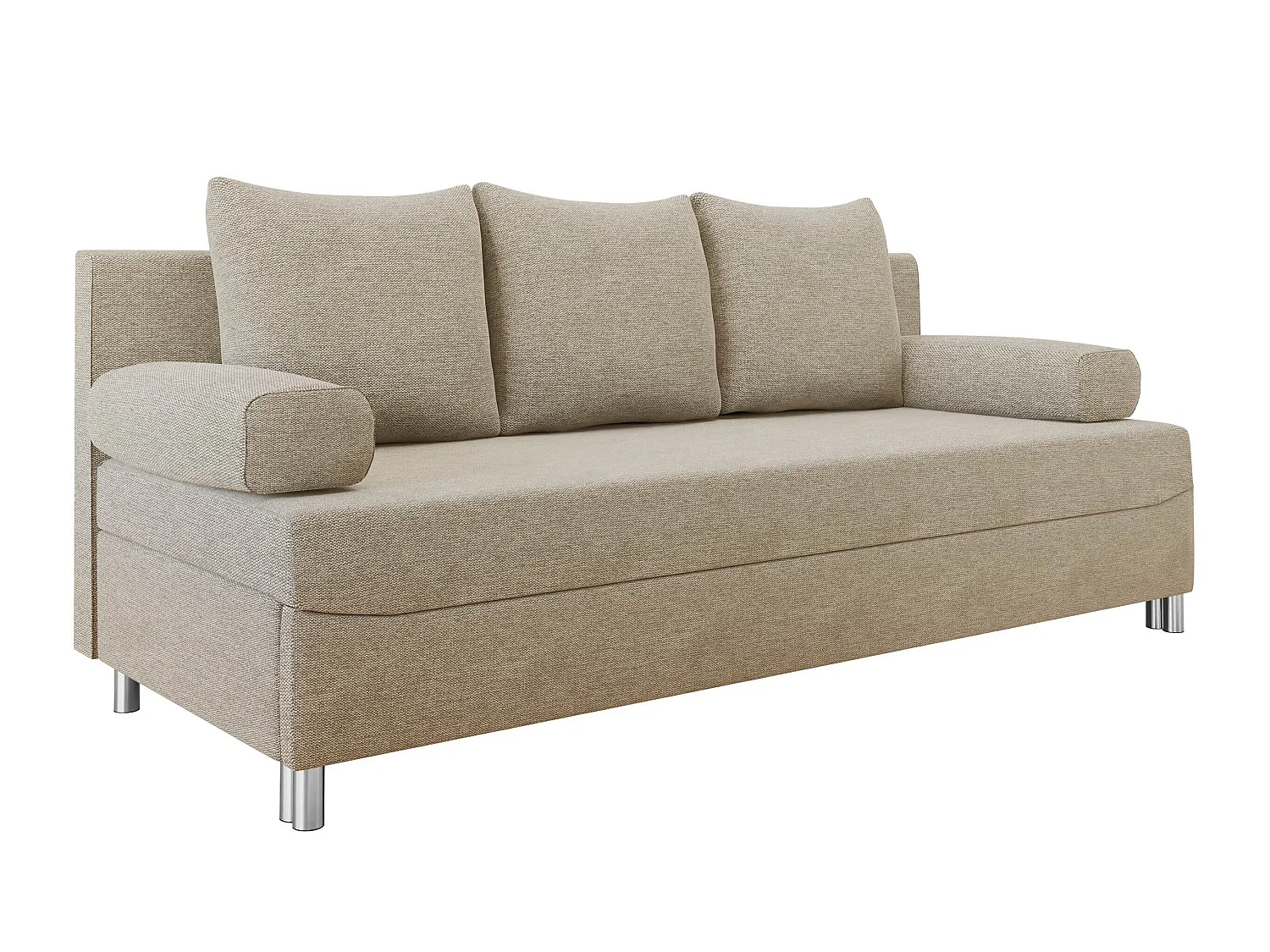 Canapé convertible 2 places en tissu marron 86x192x80 cm