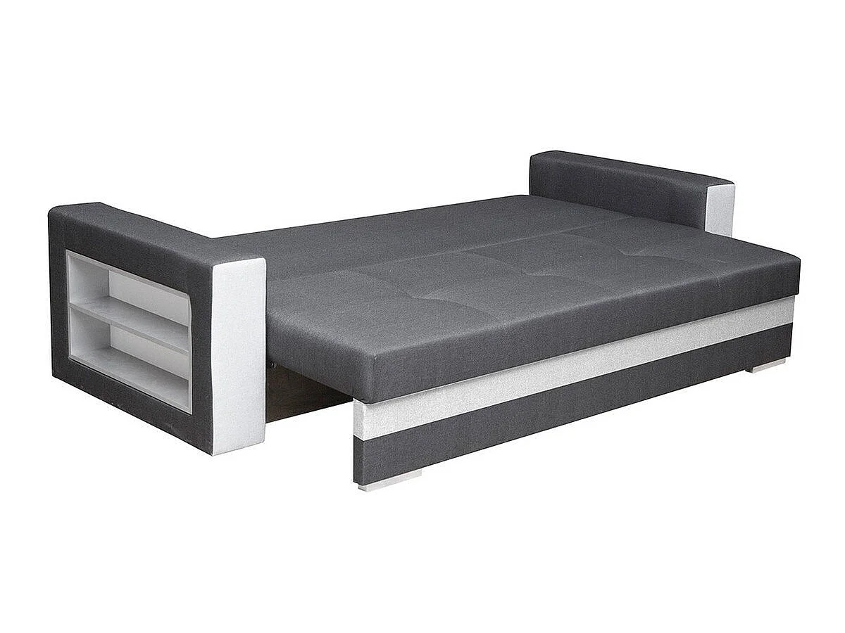 Canapé convertible 4 places en tissu gris DECATUR 88x236x92 cm