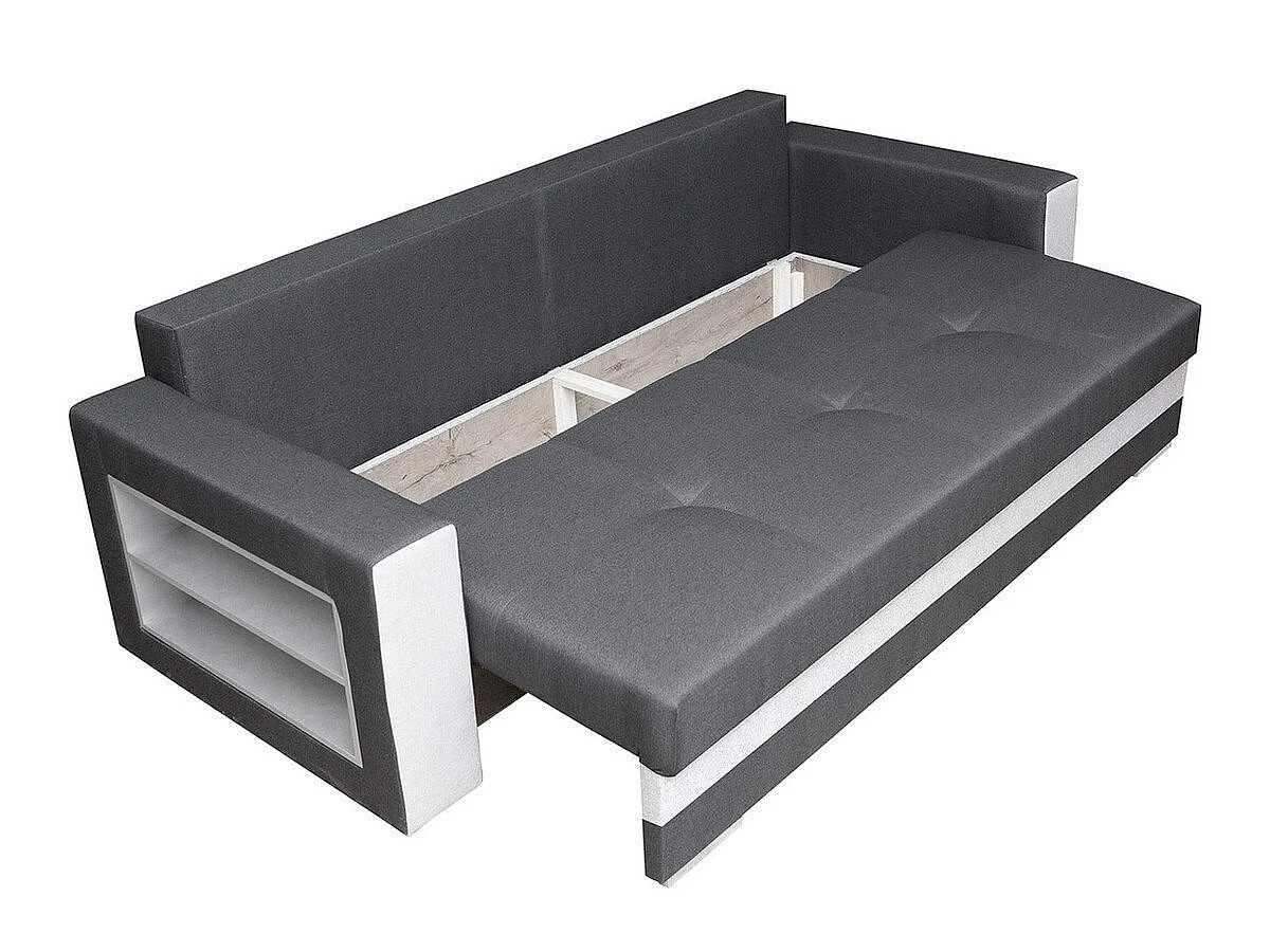 Canapé convertible 4 places en tissu gris DECATUR 88x236x92 cm