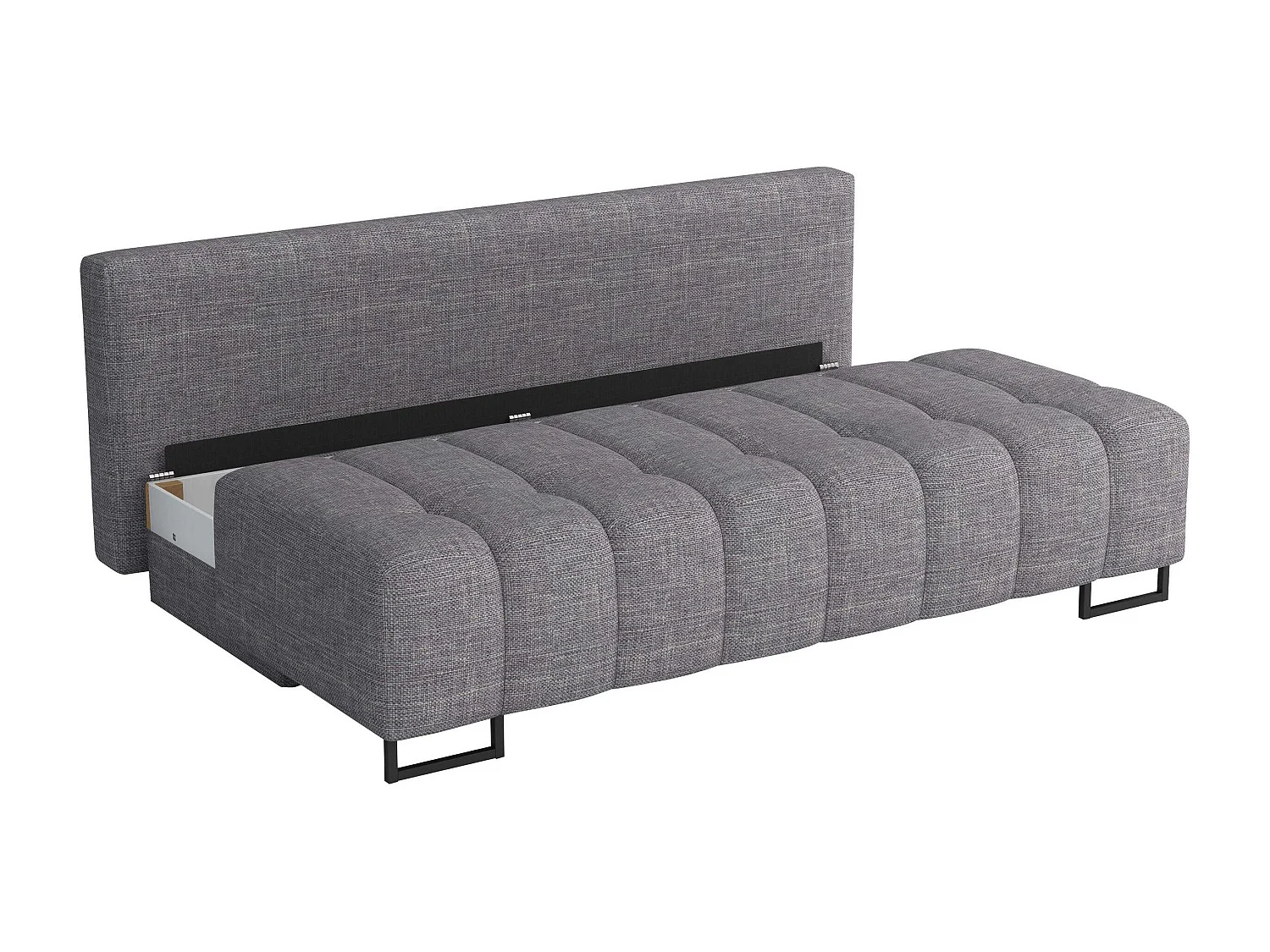 Canapé convertible 4 places en tissu marron COLUMBUS
