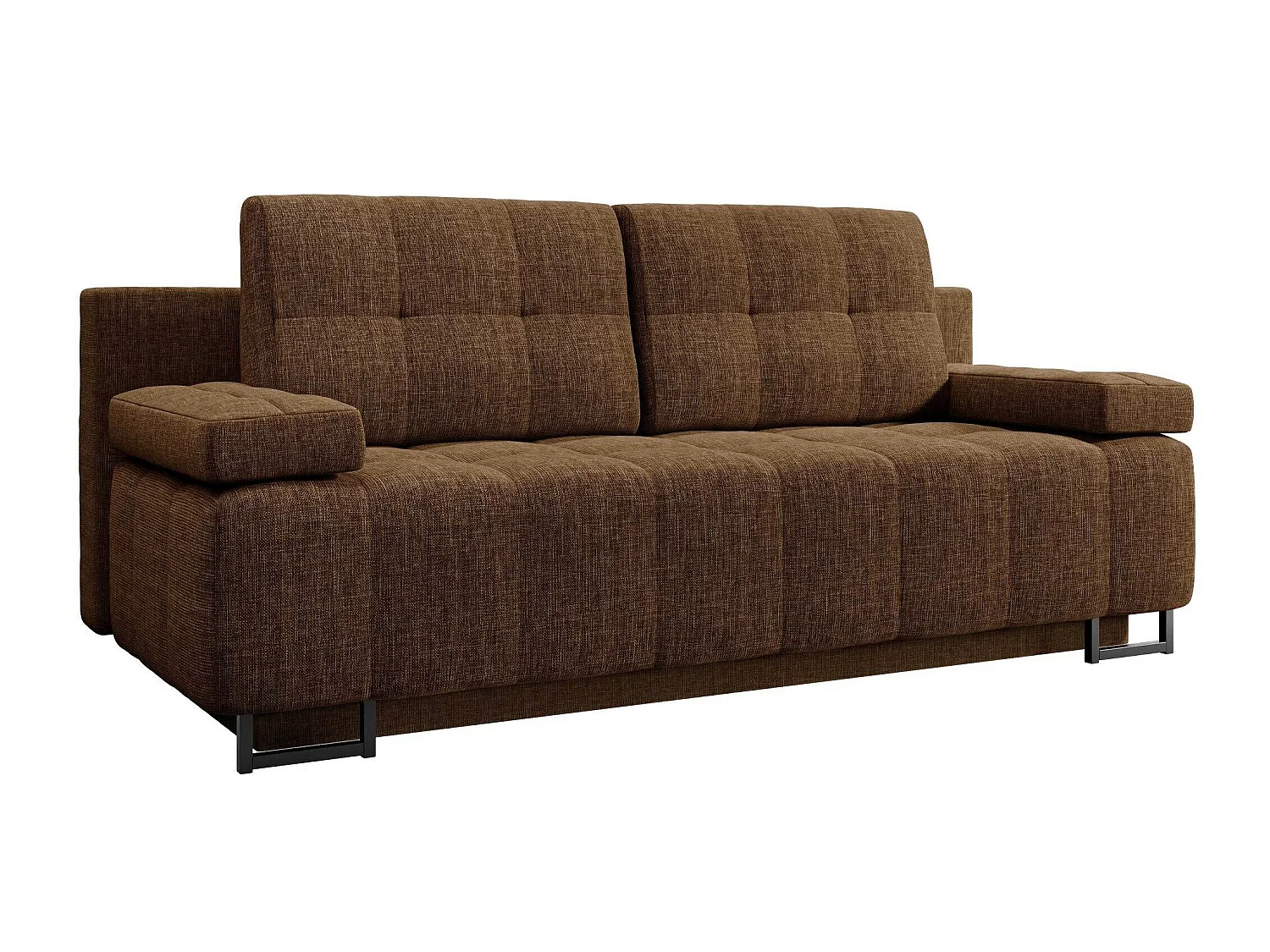 Canapé convertible 4 places en tissu marron COLUMBUS