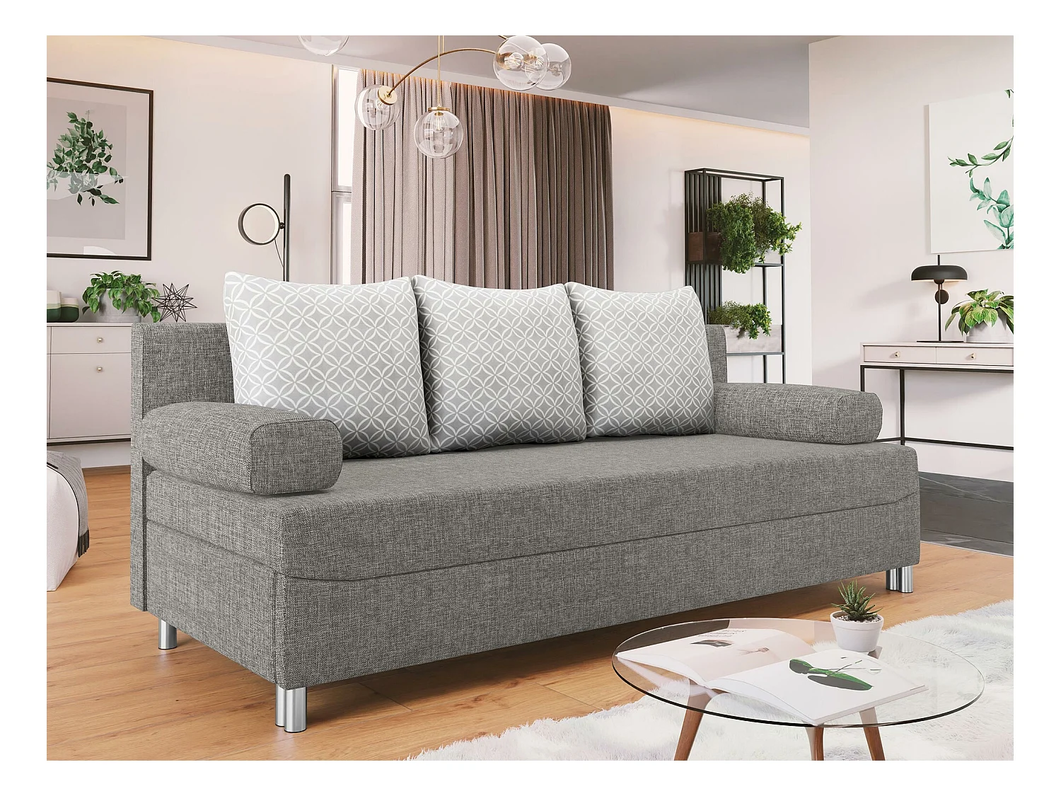 Sofá-cama Comfivo 125, Almacenaje, 86x192x80cm