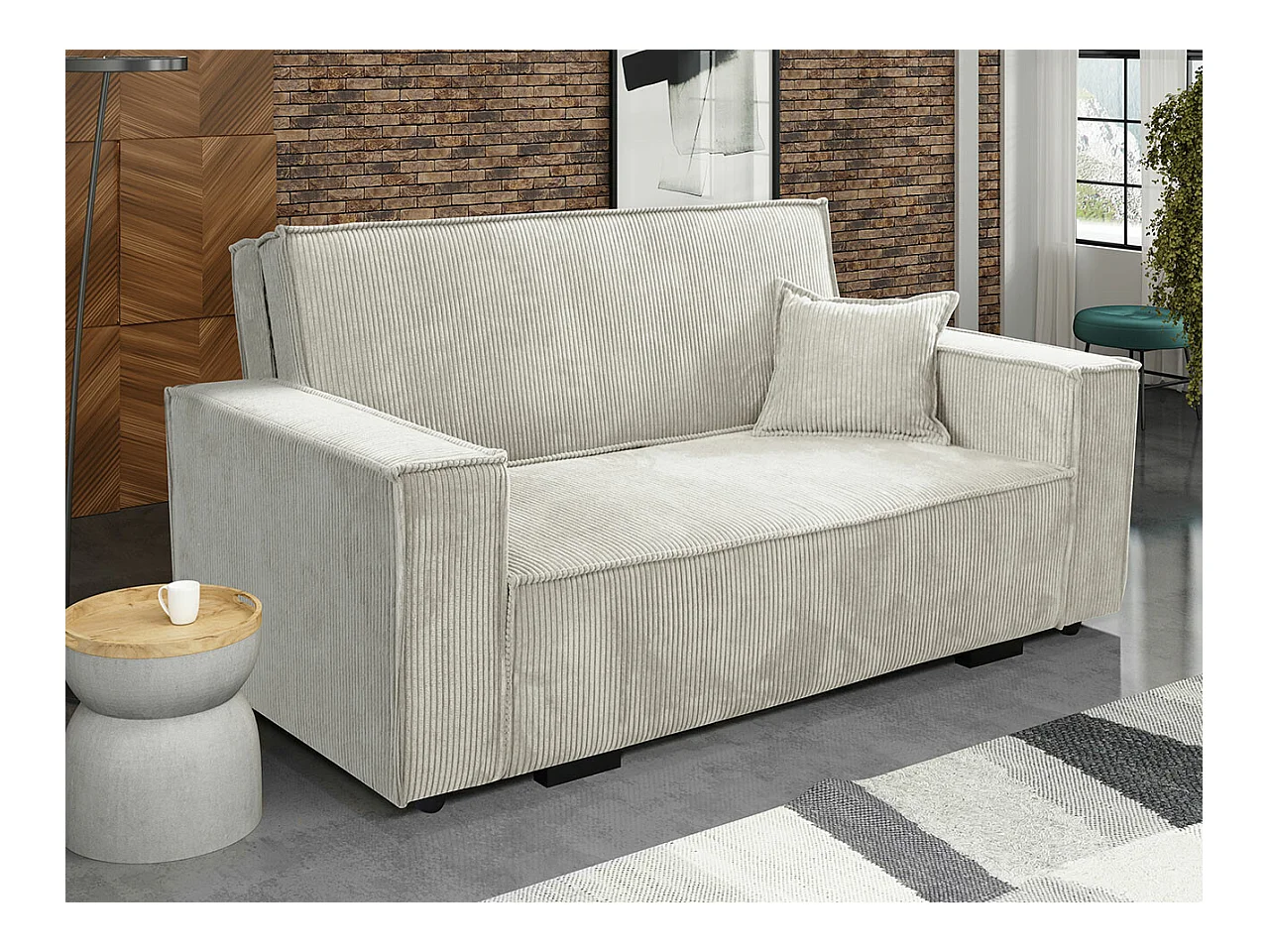 Canapé convertible Columbus 182, Boîte de literie, 85x173x98cm, Mobilier déjà assemblé
