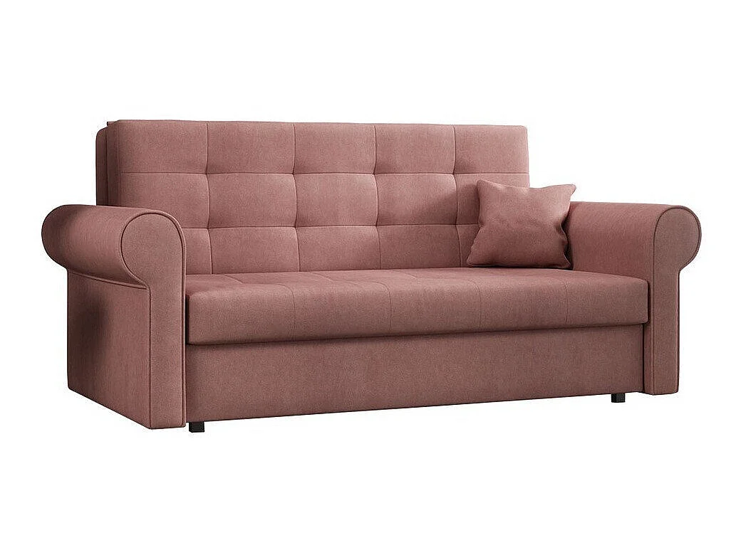 Canapé convertible 2 places en tissu rose COLUMBUS 85x168x98 cm