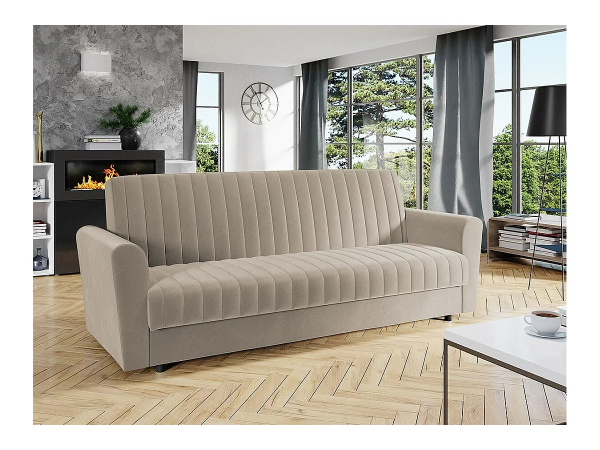 Canapé convertible Columbus 142, Boîte de literie, 87x230x90cm