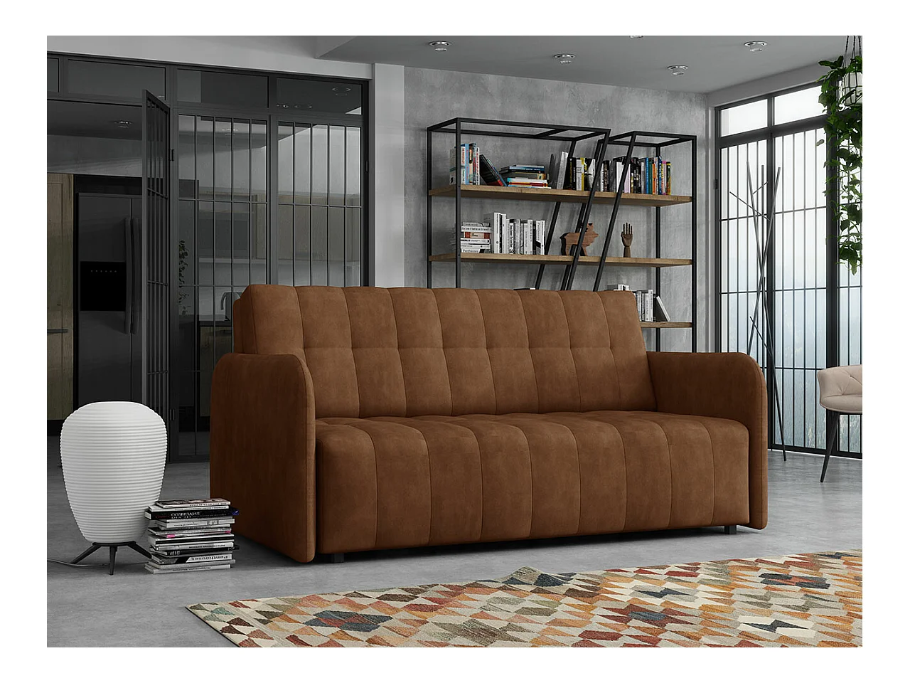 Canapé convertible Columbus 179, Boîte de literie, 85x165x98cm, Mobilier déjà assemblé