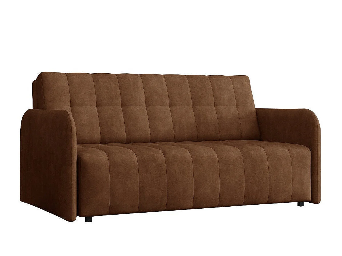 Canapé convertible 3 places en tissu marron COLUMBUS
