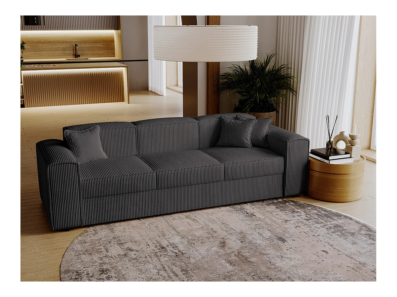 Canapé convertible Clovis 114, 79x252x88cm