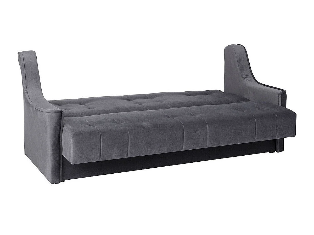 Canapé convertible clic-clac 3 places en tissu marron PROVIDENCE 90x215x93 cm