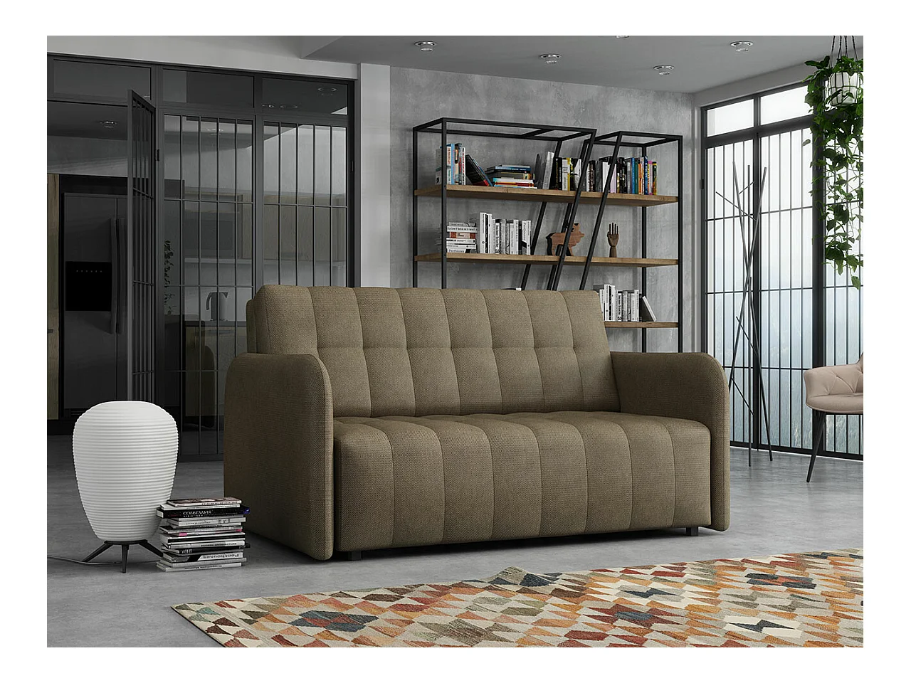 Sofá-cama Columbus 178, Almacenaje, 85x145x98cm, Muebles ya montados