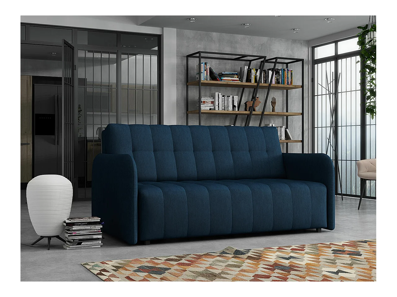 Canapé convertible Columbus 179, Boîte de literie, 85x165x98cm, Mobilier déjà assemblé