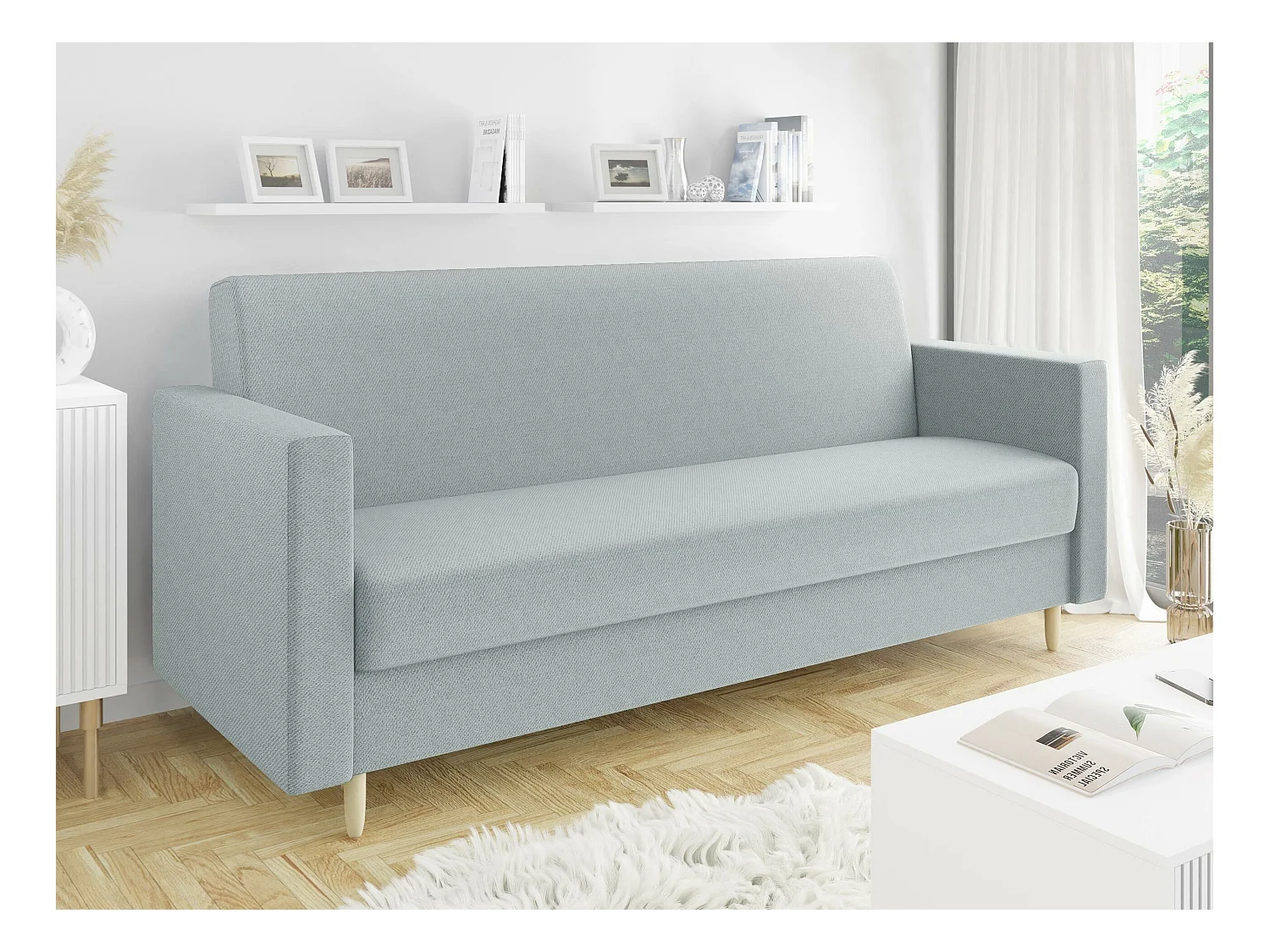 Canapé convertible Memphis 136, Boîte de literie, 98x217x88cm