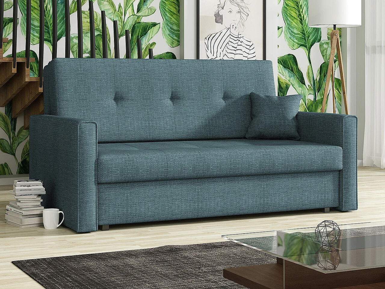 Canapé convertible Columbus 106, Disponible, 85x153x98cm, Mobilier déjà assemblé