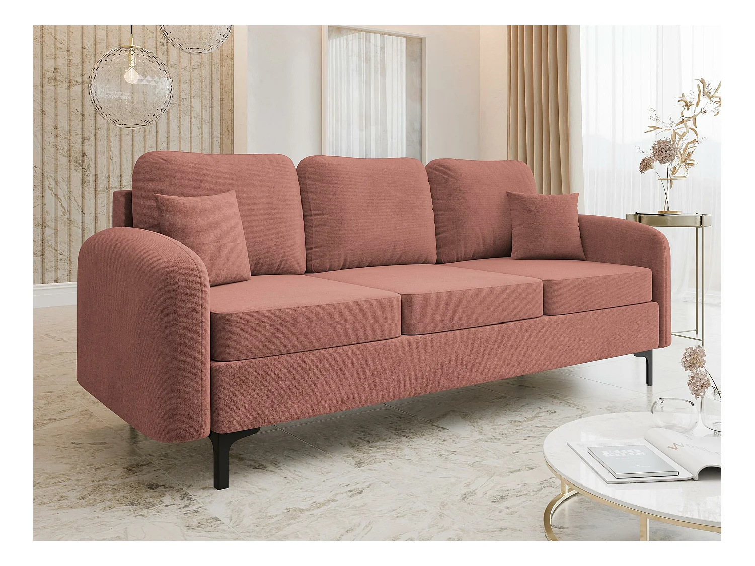Sofá-cama Clovis A102, Caixa para roupa de cama, 96x228x94cm
