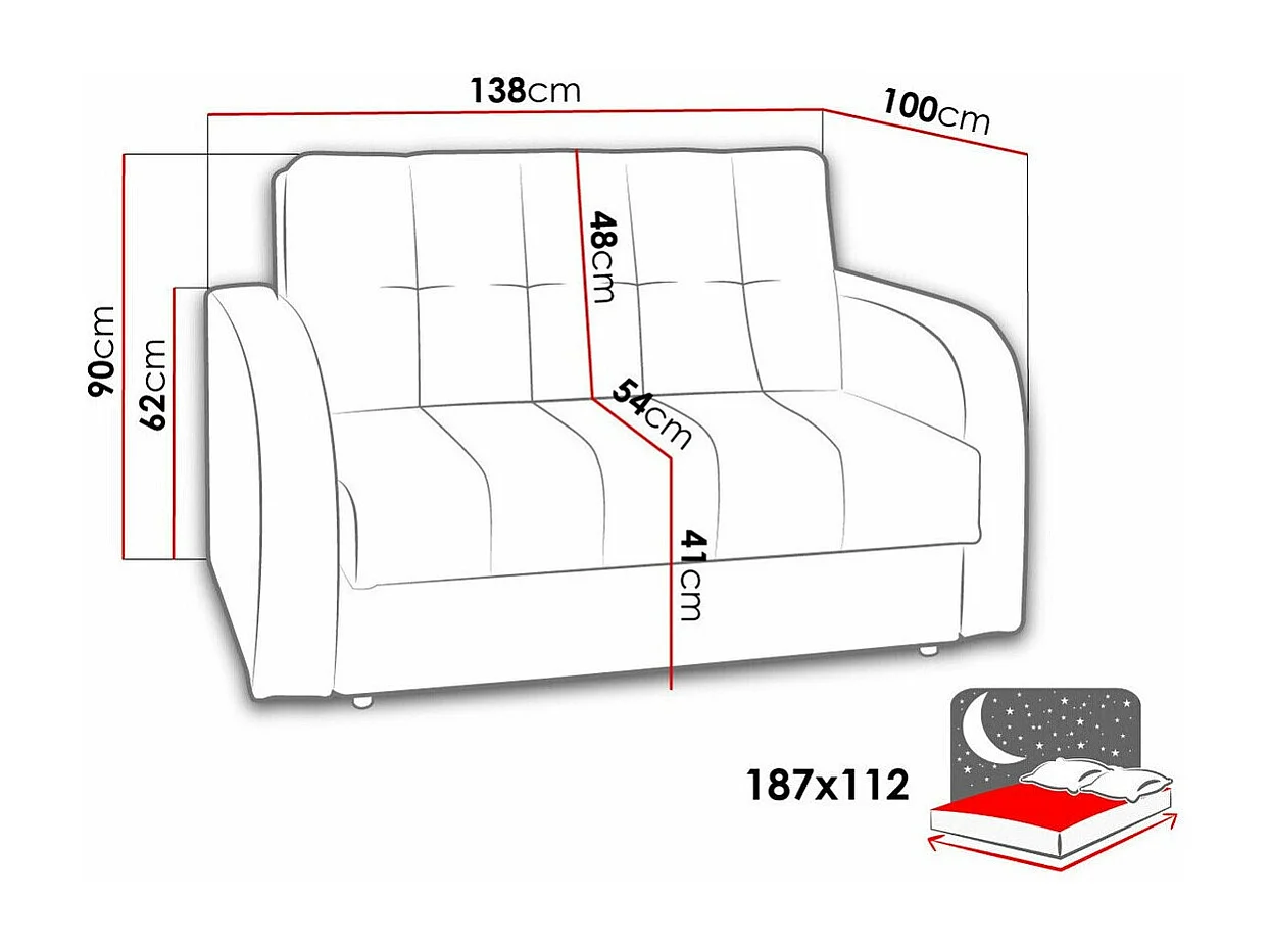 Canapé convertible Providence 105, Disponible, 90x138x100cm
