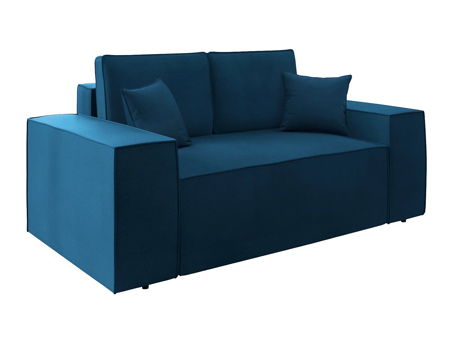 Canapé convertible 2 places en tissu bleu CLOVIS 94x188x104 cm
