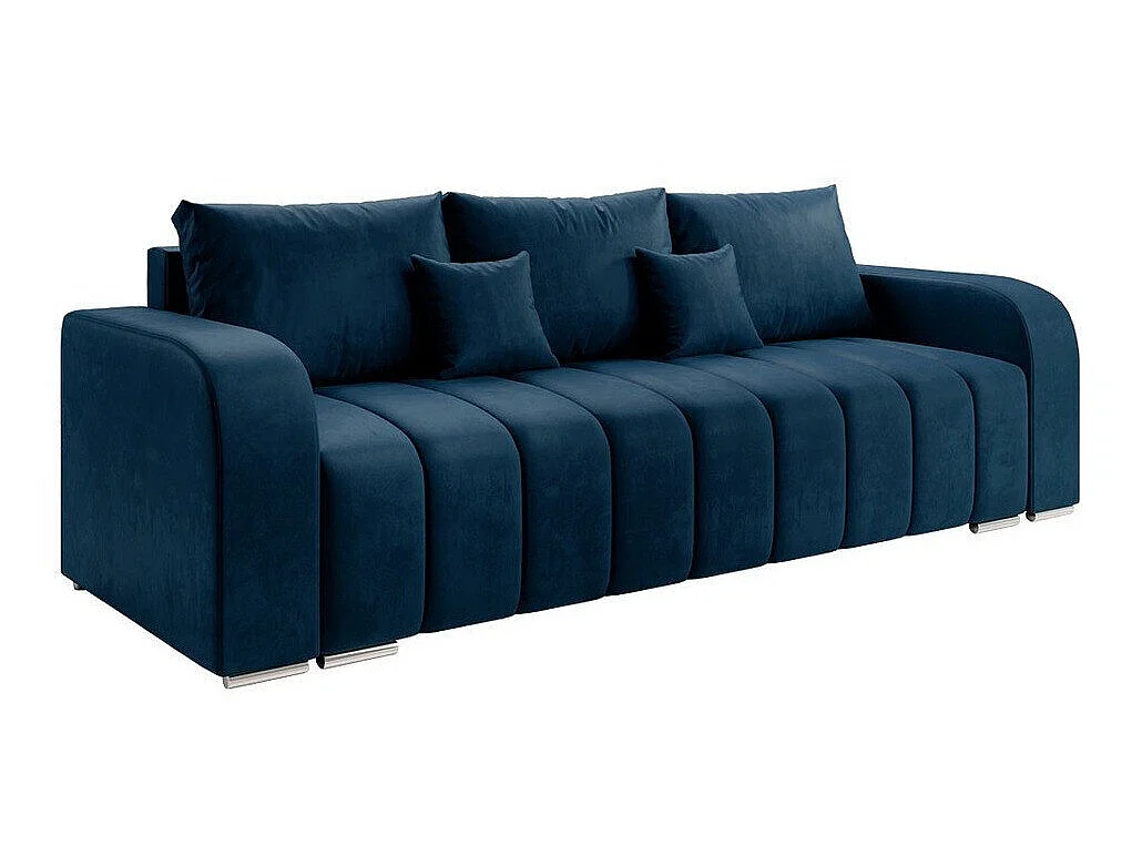 Canapé convertible 4 places en tissu bleu MUNCIE 86x244x90 cm