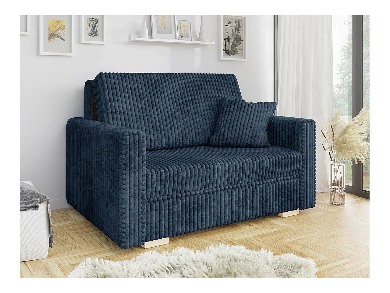 Canapé convertible Columbus 206, Boîte de literie, 85x133x100cm, Mobilier déjà assemblé