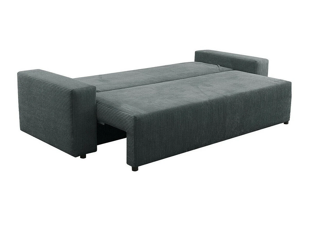 Canapé convertible 4 places en tissu vert CLOVIS 90x250x94 cm