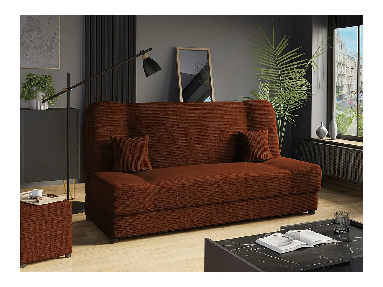 Canapé convertible Comfivo 136, Boîte de literie, 86x195x87cm