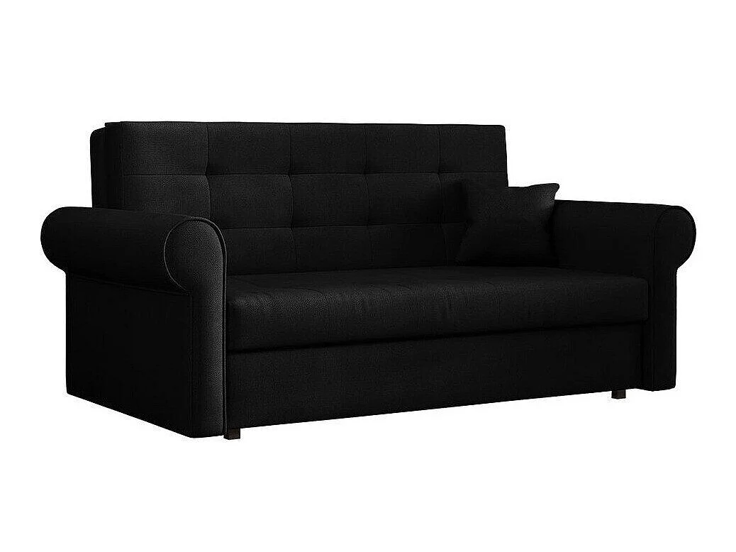 Canapé convertible 2 places en tissu noir COLUMBUS 85x168x98 cm