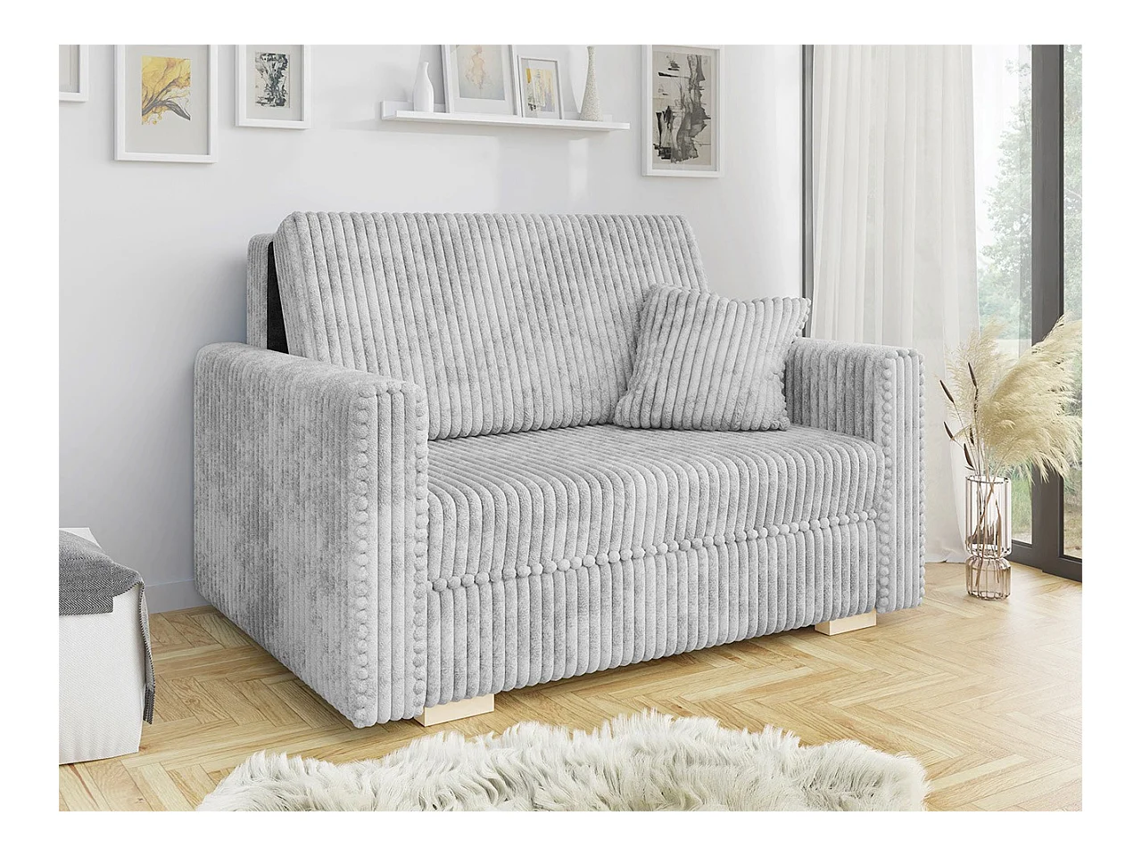 Sofá-cama Columbus 206, Almacenaje, 85x133x100cm, Muebles ya montados