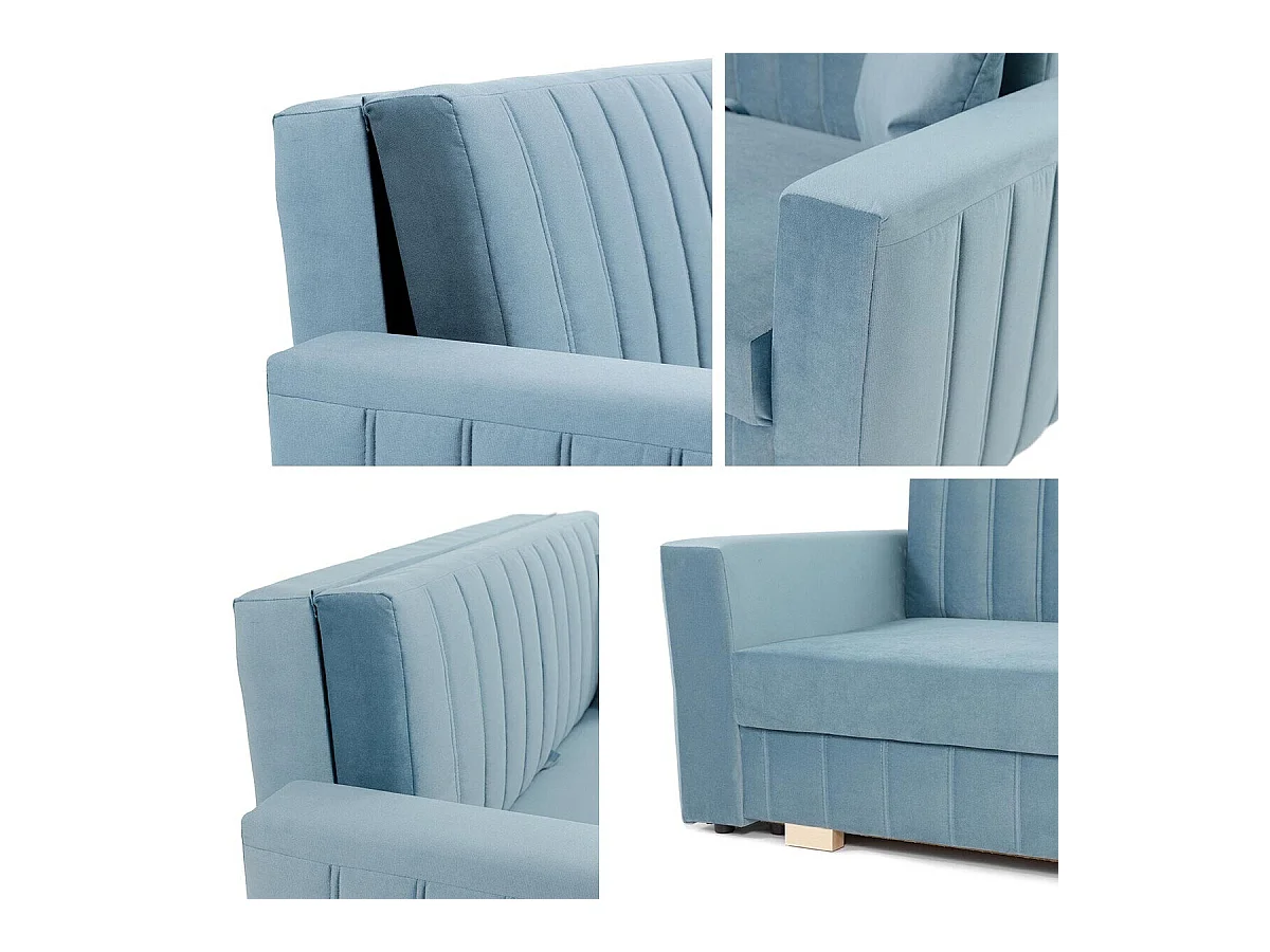 Canapé convertible Columbus 137, Boîte de literie, 83x160x98cm, Mobilier déjà assemblé