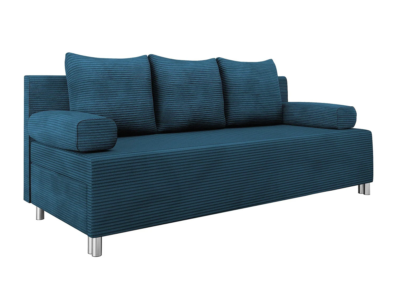 Canapé convertible 2 places en tissu bleu 86x192x80 cm