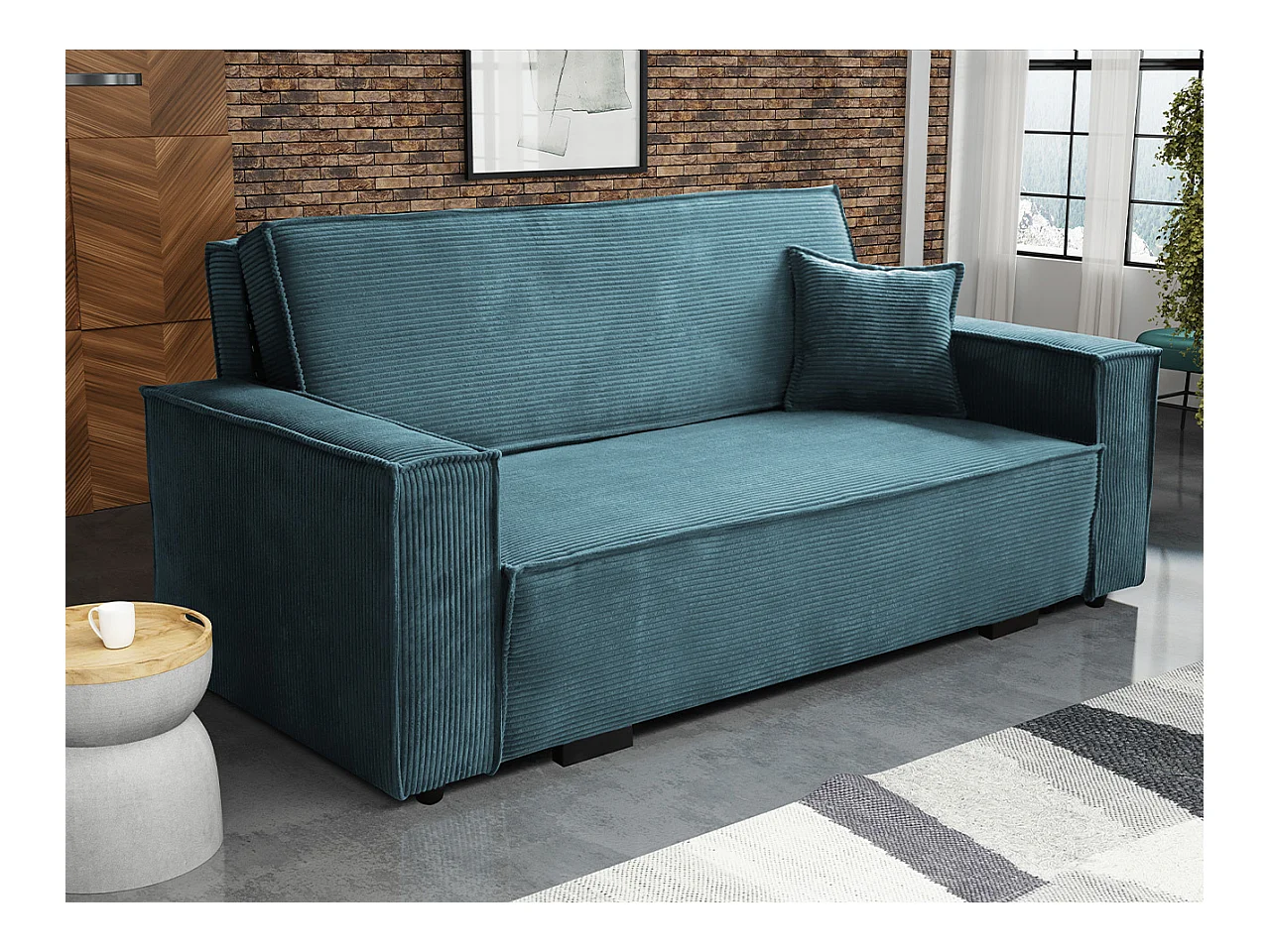 Sofá-cama Columbus 185, Almacenaje, 85x192x98cm, Muebles ya montados