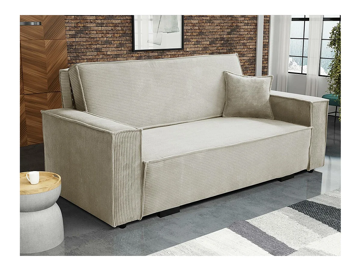 Canapé convertible Columbus 185, Boîte de literie, 85x192x98cm, Mobilier déjà assemblé