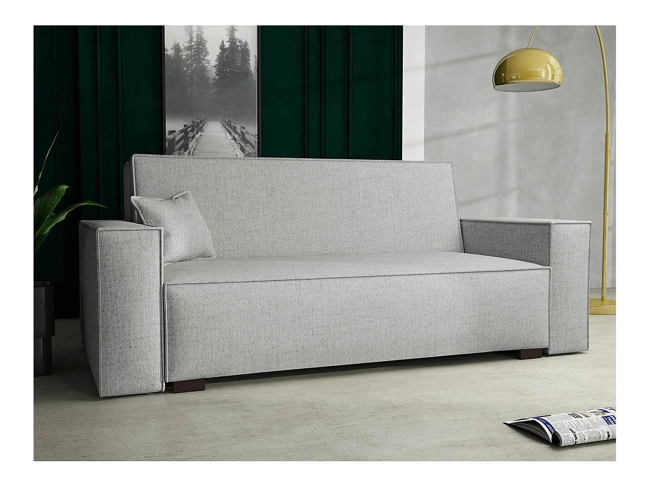 Sofá-cama Columbus 197, Almacenaje, 85x192x98cm, Muebles ya montados