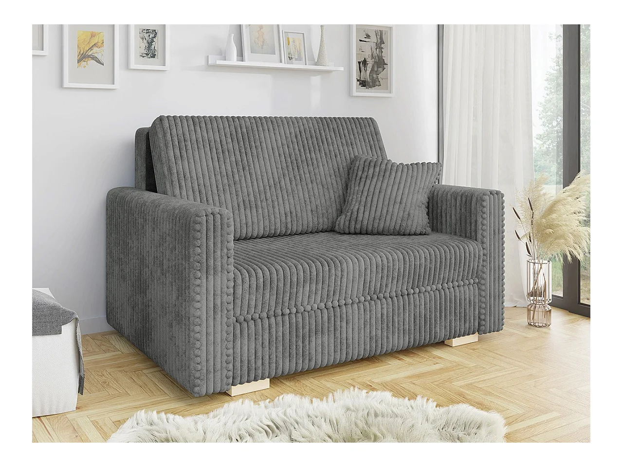 Sofá-cama Columbus 206, Almacenaje, 85x133x100cm, Muebles ya montados