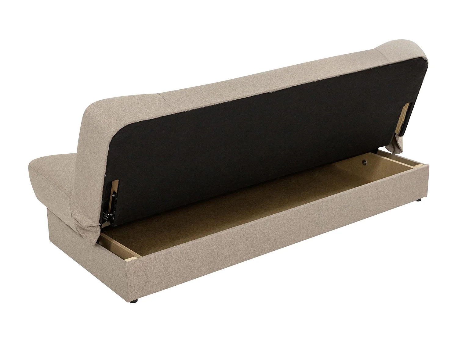 Canapé convertible clic-clac 3 places en tissu bleu 86x195x87 cm
