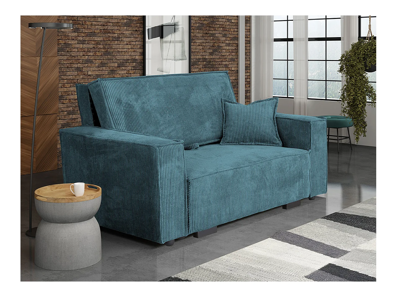 Canapé convertible Columbus 181, Boîte de literie, 85x152x98cm, Mobilier déjà assemblé
