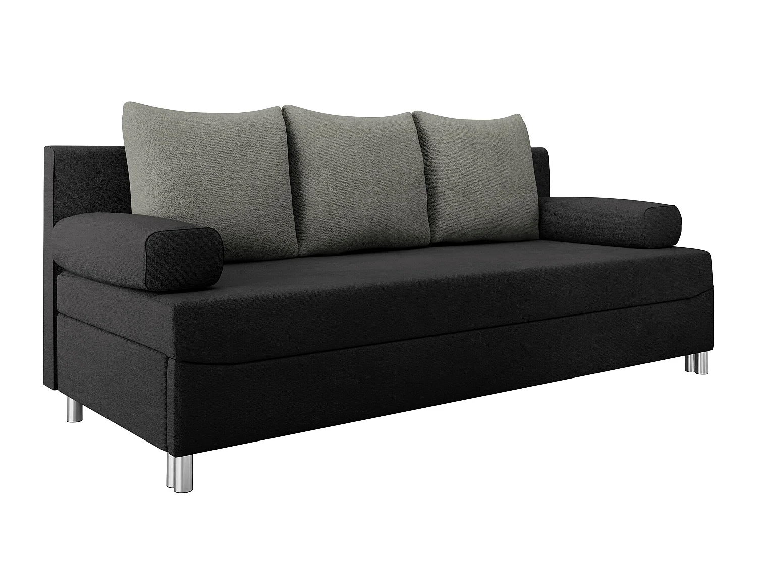 Canapé convertible 2 places en tissu gris 86x192x80 cm